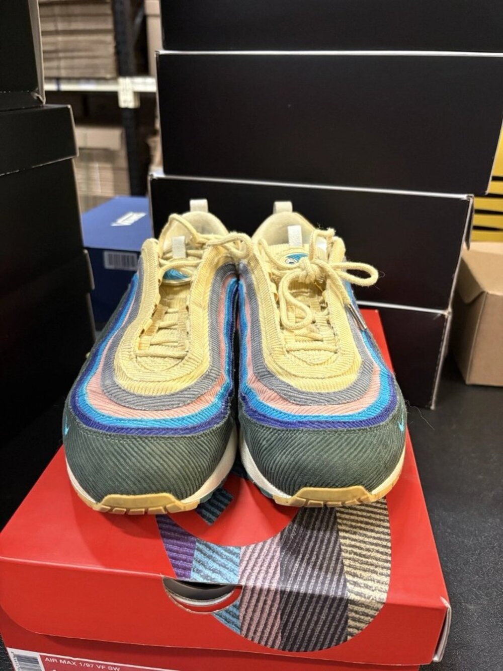 WORN Men’s Nike Air Max 1/97 Sean Wotherspoon AJ4219-400 Size 12 WITH BOX - Picture 3 of 6